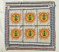 Prachin . प्राचीन  ❂ Saurashtra Bead Work - Old & Antique Wall Hanging / Chakda - Sun Motif