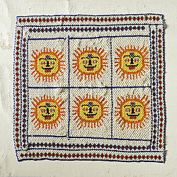 Prachin . प्राचीन  ❂ Saurashtra Bead Work - Old & Antique Wall Hanging / Chakda - Sun Motif