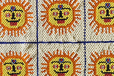 Prachin . प्राचीन  ❂ Saurashtra Bead Work - Old & Antique Wall Hanging / Chakda - Sun Motif