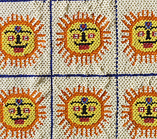 Prachin . प्राचीन  ❂ Saurashtra Bead Work - Old & Antique Wall Hanging / Chakda - Sun Motif