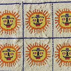 Prachin . प्राचीन  ❂ Saurashtra Bead Work - Old & Antique Wall Hanging / Chakda - Sun Motif