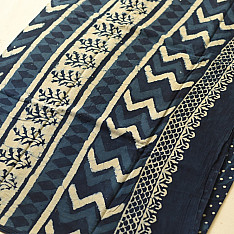 Sunday Afternoon ☕ Block Printed Cotton Dabu ~ Doted Indigo Saree