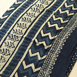 Sunday Afternoon ☕ Block Printed Cotton Dabu ~ Doted Indigo Saree