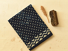 Sunday Afternoon ☕ Block Printed Cotton Dabu ~ Doted Indigo Saree