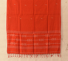 Aamaya . आमाया | Handloom Soft Cotton Jamdani Red Stole