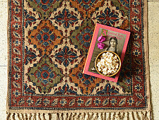 A finite infinity ❧ Kalamkari Natural Color Dhurrie ( 2 X 4 ) - V