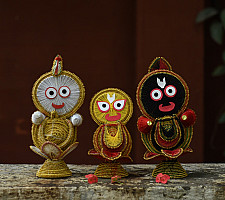 Dhaana Murti . Paddy Craft | Subhadra, Balram & Jagannath ( Set of Three )
