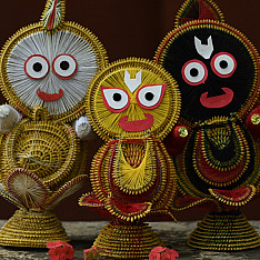 Dhaana Murti . Paddy Craft | Subhadra, Balram & Jagannath ( Set of Three )