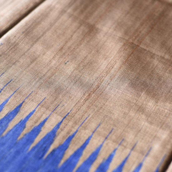 shop Handwoven Pure Tussar Silk Saree - Silver Brown With Blue Border