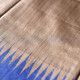 shop Handwoven Pure Tussar Silk Saree - Silver Brown With Blue Border