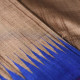 shop Handwoven Pure Tussar Silk Saree - Silver Brown With Blue Border