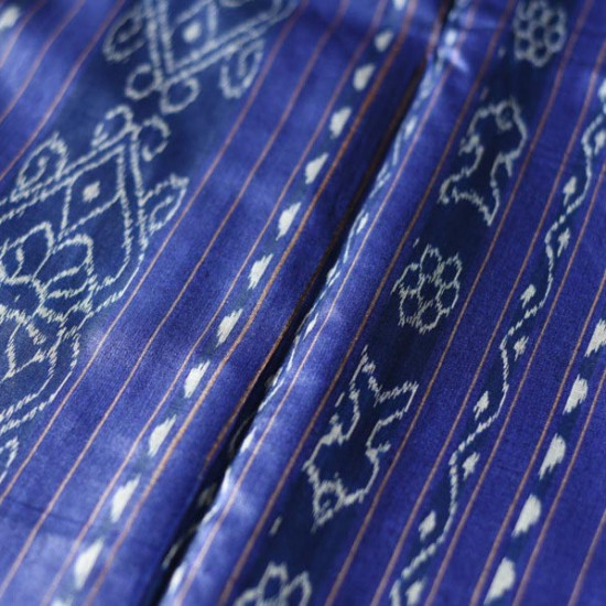 shop Handwoven Pure Tussar Silk Saree - Silver Brown With Blue Border