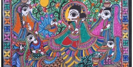 Madhubani painting | Krishnasakhi