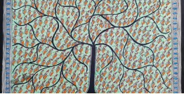 Madhubani painting | Tree of Life - Leaf or Birds