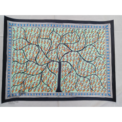 Madhubani painting | Tree of Life - Leaf or Birds