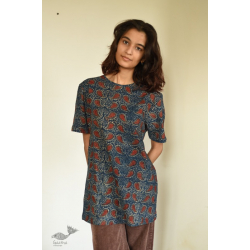 Hand Block Printed ~ Ajrakh Indigo T-shirt