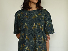 Block Printed & Indigo Dyed ~ Ajrakh Cotton T-shirt