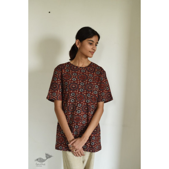 buy Block Printed & Vegetable Dyed ~ Ajrakh T-shirt