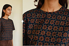Ajrakh Cotton T-shirt - Block Printed