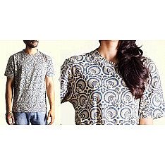 Ajrakh T-shirt ~ Floral carousels Vegetable Color