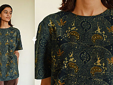 Block Printed & Indigo Dyed ~ Ajrakh Cotton T-shirt