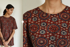 Block Printed & Vegetable Dyed ~ Ajrakh Unisex Cotton T-shirt