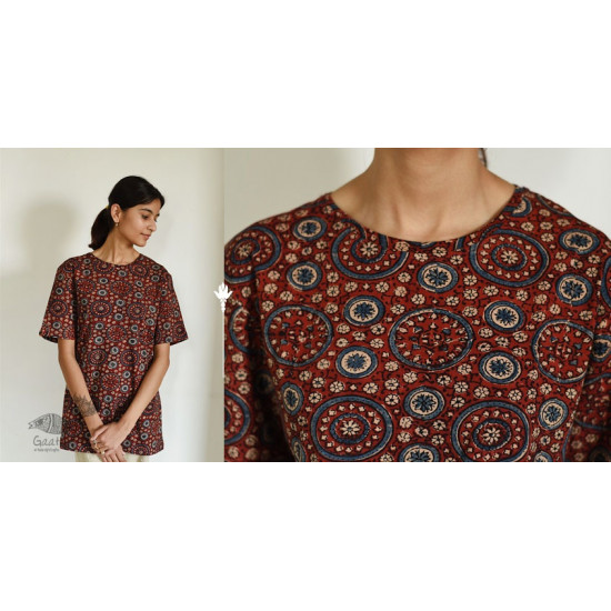 buy Block Printed & Vegetable Dyed ~ Ajrakh T-shirt