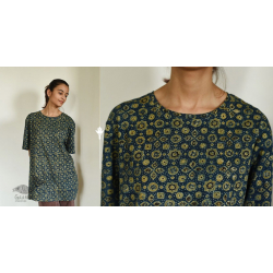 Block Printed & Vegetable Indigo Dyed ~ Ajrakh T-shirt