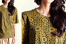 Vegetable colors Ajrakh Cotton T-shirt