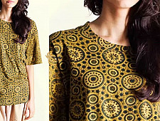 Vegetable colors Ajrakh Cotton T-shirt