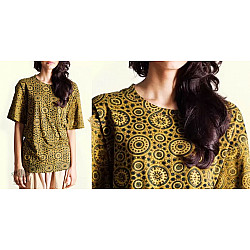 Vegetable colors Ajrakh Cotton T-shirt