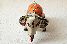 Madhuban . मधुबन ❁ Madhubani Hand Painted Paper Mache ~ Elephant (B)