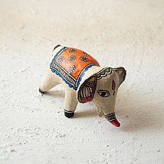 Madhuban . मधुबन ❁ Madhubani Hand Painted Paper Mache ~ Elephant (B)