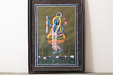 Memory Lines | Indian Antique Painting | Yamuna ji  ( With Frame) 