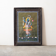Memory Lines | Indian Antique Painting | Yamuna ji  ( With Frame) 