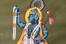 Memory Lines | Indian Antique Painting | Yamuna ji  ( With Frame) 