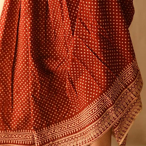 Black - Natural Dyed 24 Kali Patchwork Block Printed Cotton Ajrakh Skirt 14