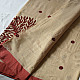 Shop patchwork Cotton Saree Red Ajrakh Applique