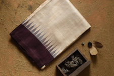 Kamakshi | Pure Tussar Silk Saree - Off White