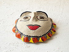 Madhuban . मधुबन ❁ Madhubani Hand Painted Paper Mache Wall Handing - Sun