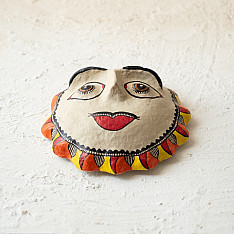 Madhuban . मधुबन ❁ Madhubani Hand Painted Paper Mache Wall Handing - Sun