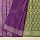 shop Bagru Block Printed Cotton Green Saree With Purple Pallu