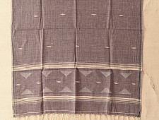 Aamaya . आमाया | Handloom Soft Cotton Jamdani Light Purple Stole 