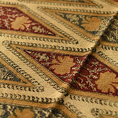 A finite infinity ❧ Kalamkari Natural Color Dhurrie ( 5 X 3 ) - Diamond Motif