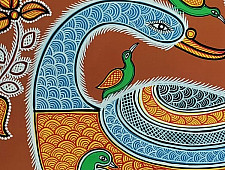 Mandana Art - Painting - Peahen  ( 11 x 14 inch)