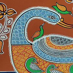 Mandana Art - Painting - Peahen  ( 11 x 14 inch)