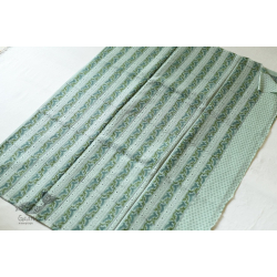 Indigenous Impressions | Bagru Block Printed Cotton Saree - Light Green