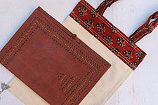Getting carried away ~ Handmade Cotton bag + Leather File Folder ~ 11