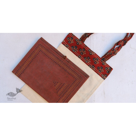 Getting carried away ~ Handmade Cotton bag + Leather File Folder ~ 11