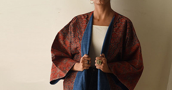 Gypsy Phool Ajrakh Reversible Jacket